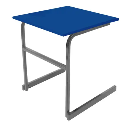 Heavy Duty Cantilever Exam Desk - Dark Grey Legs - Royal Blue